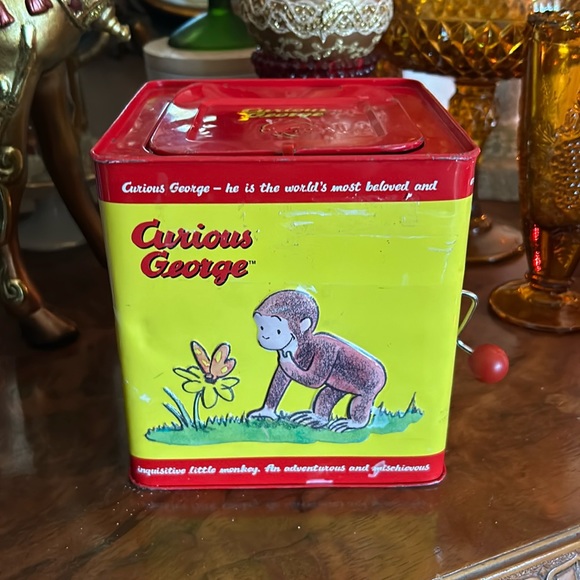 Vintage Curious George Jack In The Box Tin Musical - Picture 3 of 11